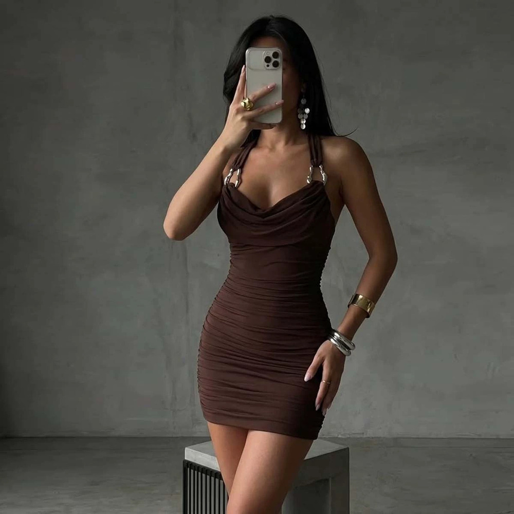 Forever 21 Low Cut Backless Ruffle Bodycon Dress